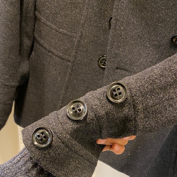 St. John's Bay Charcoal Double-Breasted Pea Coat - Picture 6 of 12